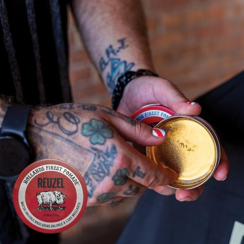 Reuzel Red Pomade - Medium Hold, Water Soluble Styling, High Shine, Easy Wash Out | For All Hair Types
