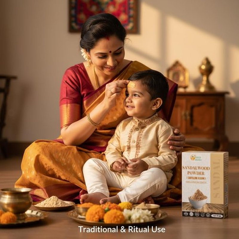 Herbs Botanica Chandan Sandalwood Powder, 100 gm / 3.52 oz, Face Pack & Mask, Tilak, Auspicious Occasions, Natural Cleansing & Soothing Powder.