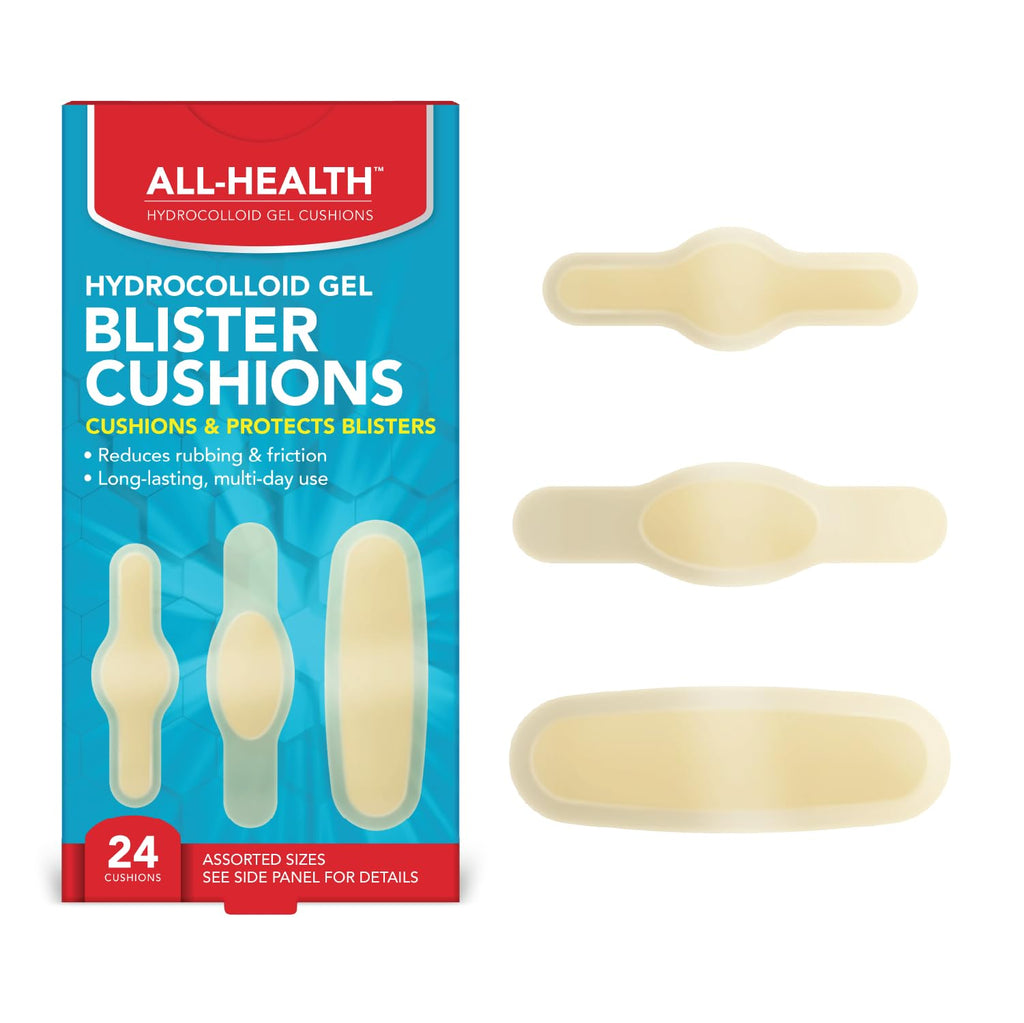 All Health Hydrocolloid Gel Blister Cushion, Variety Pack, 24 ct | Blister Prevention Kit, Cushions & Protects, Foot, Heel and Toe