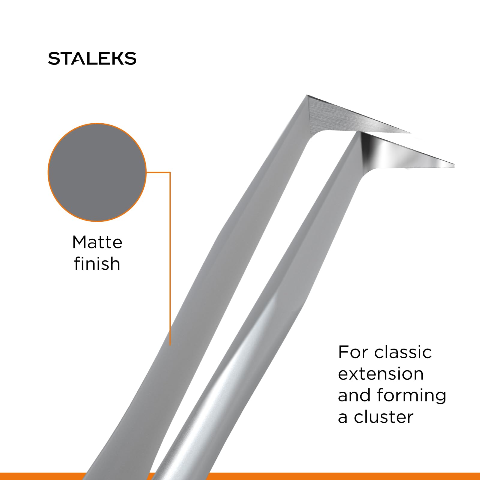 Staleks Pro Professional Eyelash Tweezers EXPERT 40 Type 8 – Boot-Shaped Tip – Stainless Steel – For Volume Eyelash Extensions (85° Angle)