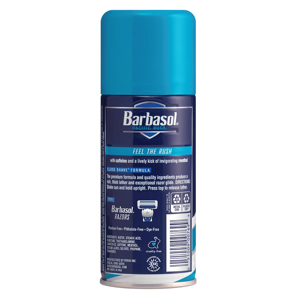 Barbasol Pacific Rush Thick and Rich Shaving Cream, 7 Ounce, Pack of 6