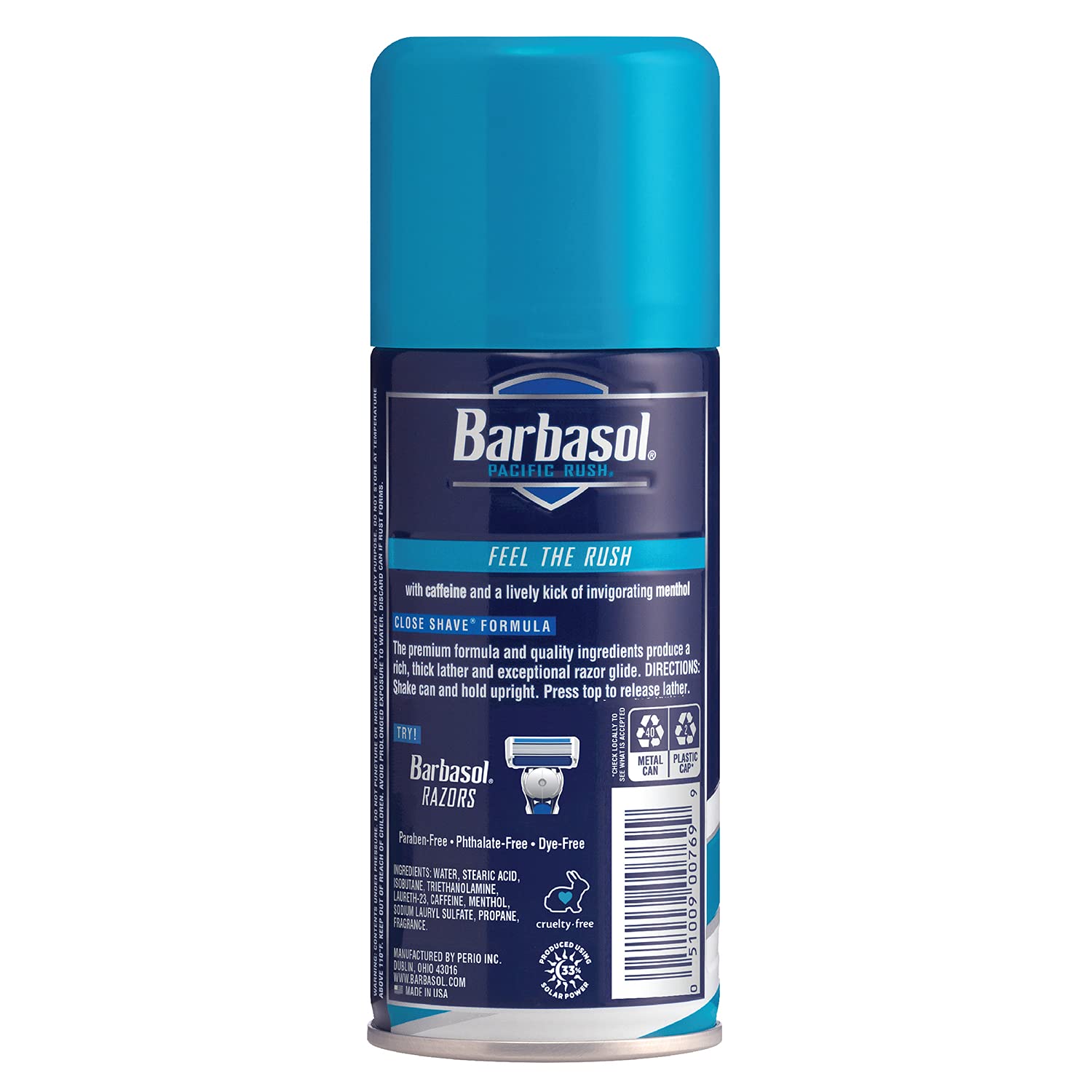 Barbasol Pacific Rush Thick and Rich Shaving Cream, 7 Ounce, Pack of 6