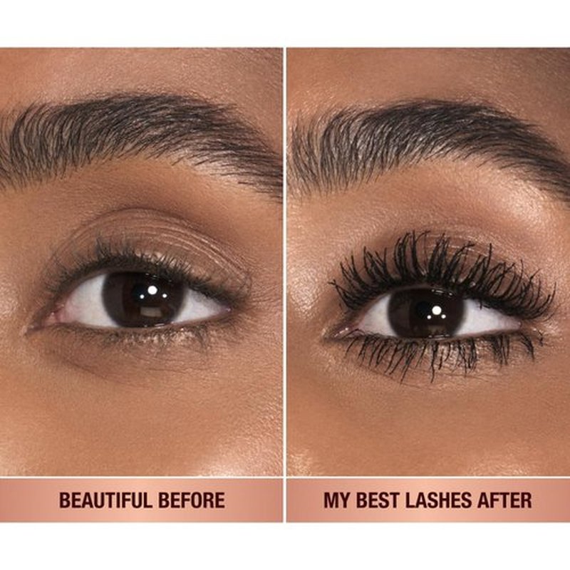 Charlotte Tilbury Pillow Talk Push Up Lashes Mascara - Lengthening & Volume Boosting - Smudge-Proof Super Black Travel Size