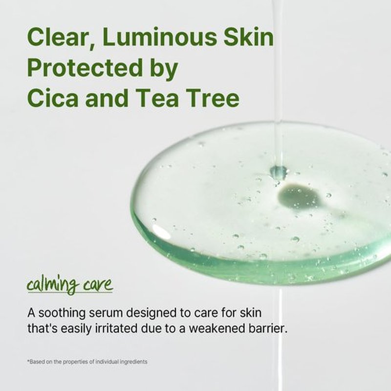 AVCA Cica Tea Tree Calming Serum - Soothing 100ml for Redness & Blemish-Prone Skin | Korean Skincare