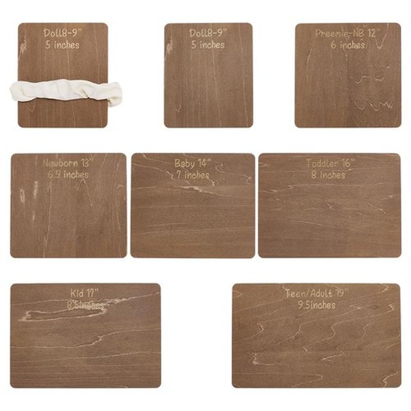 FINGERINSPIRE 7 Pcs Wooden Head Band Hair Bow Size Guide Measuring Boards 7 Size Camel Color Rectangle Headwraps Size Guide Measuring Templates Bow Tie Boards for Woman Hair Bows Gift Bows DIY