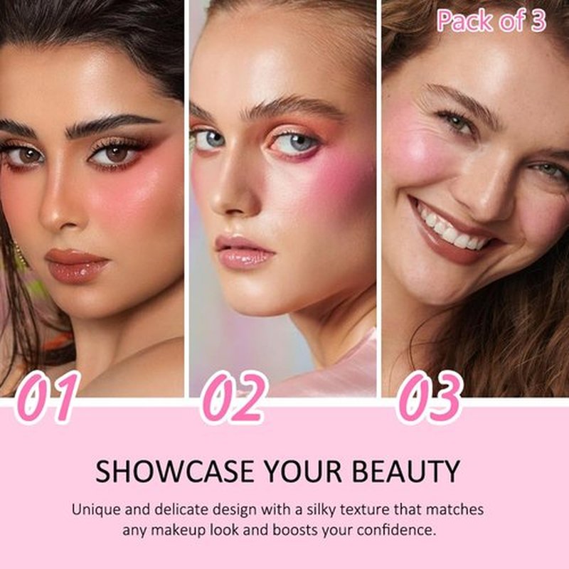 Kaely Contour Blush Multiuse Stick Makeup, Cream Bronzer Contouring Sticks Palette Face Make Up Set, Ultra-Creamy Radiant Finish Formula, Vegan & Cruelty-free, 3Pcs-01+02+03