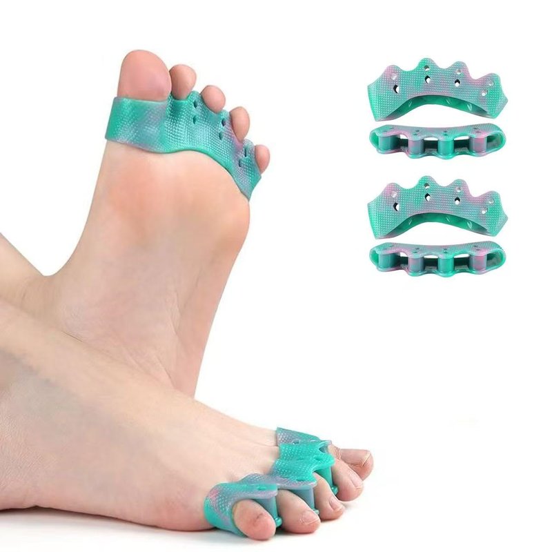 Weiuah 4-Pack Toe Separators & Toe Spacers -Bunion Corrector, Overlapping Toes corrector, Hammer Toe, Relieves Foot Pain, Restores Natural Toe Alignment Unisex,Regular Size (Green & Pink)