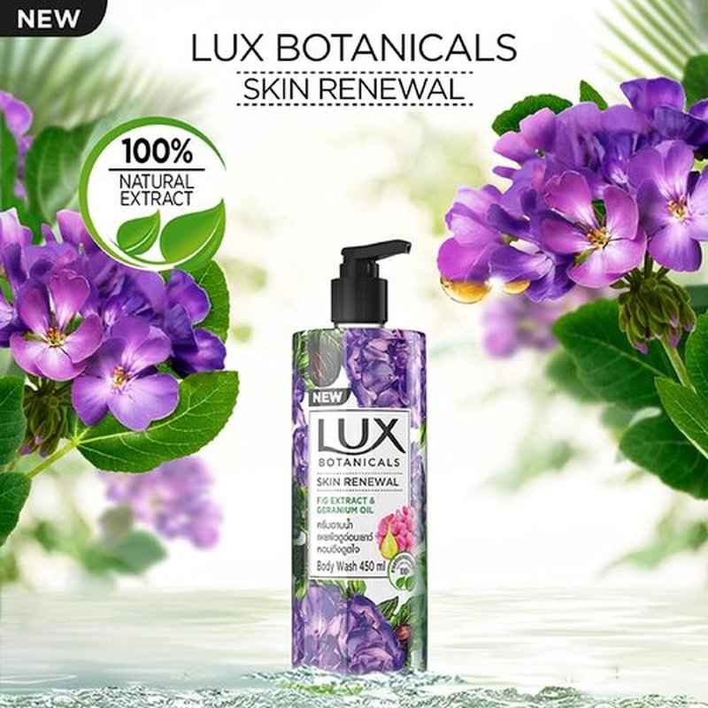 Lux Botanicals Skin Renewal Shower Gel - Natural Extracts, Paraben-Free, 450 ml / 15.2 Fl. Oz