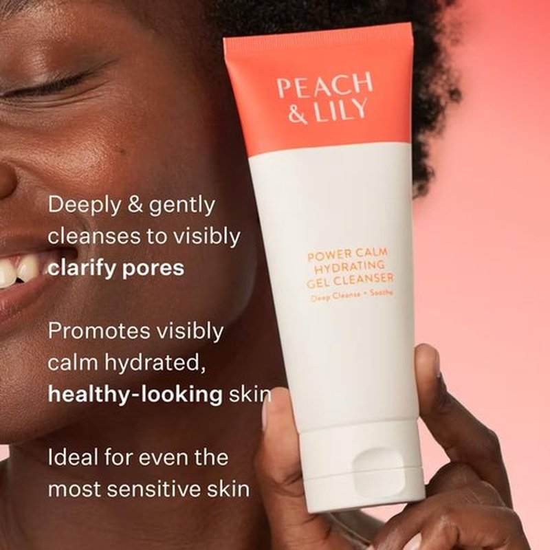 Peach & Lily - Power Calm Hydrating Gel Cleanser - Gentle Face Wash & Makeup Remover (3.38 oz) - Vegan, Cruelty-Free Korean Skincare