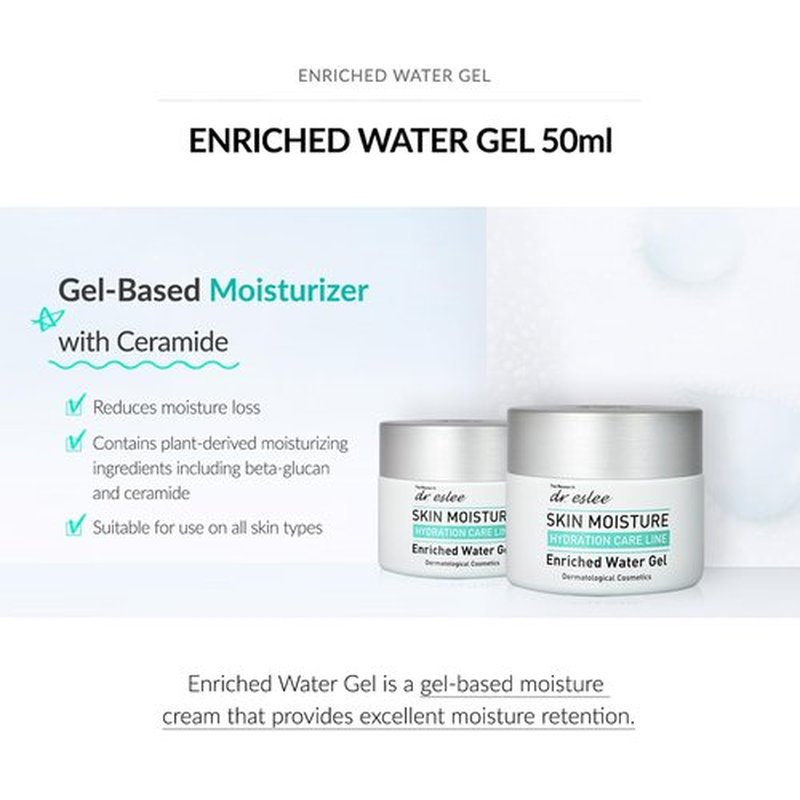 Regine Switzerland Enriched Water Gel 50ml - Hydrating Moisturizer with Hyaluronic Acid & Ceramide | All Skin Types