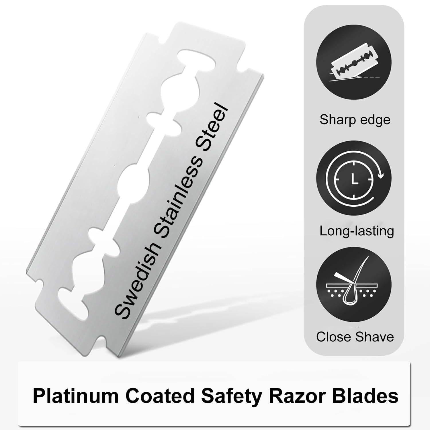 Double Edge Safety Razors for Men, Stainless Steel Single Blade Razor