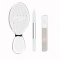 YN Young Nails Glass File Kit - Durable, Etched Glass for Natural Nails, Includes Cuticle Pusher, Foot File & Nail File