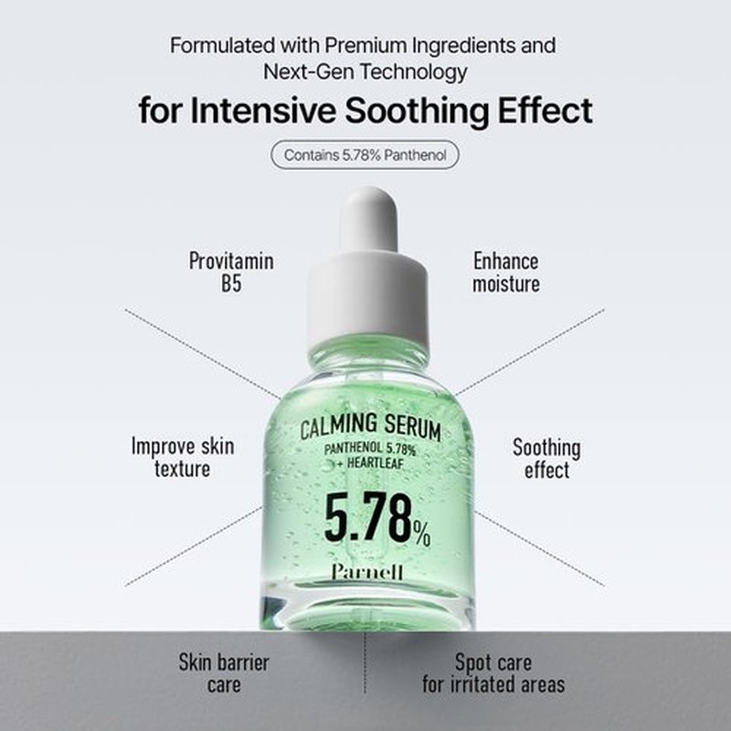 Parnell Panthenol 5.78% | 30ml / 1.01 fl.oz. | Heartleaf Calming Serum, soothing & moisturizing serum, korea skin care, korea beauty