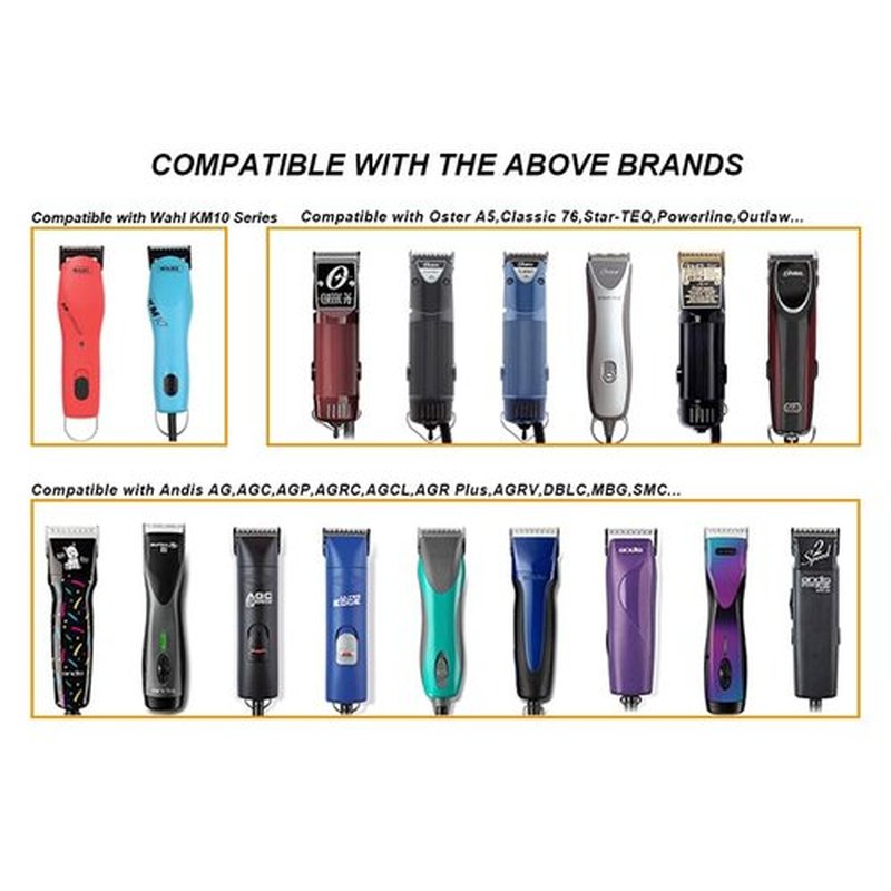 Andis Professional Detachable Ceramic Blades Set - 5 Pcs Compatible With AGC, BDC, BGC Clippers