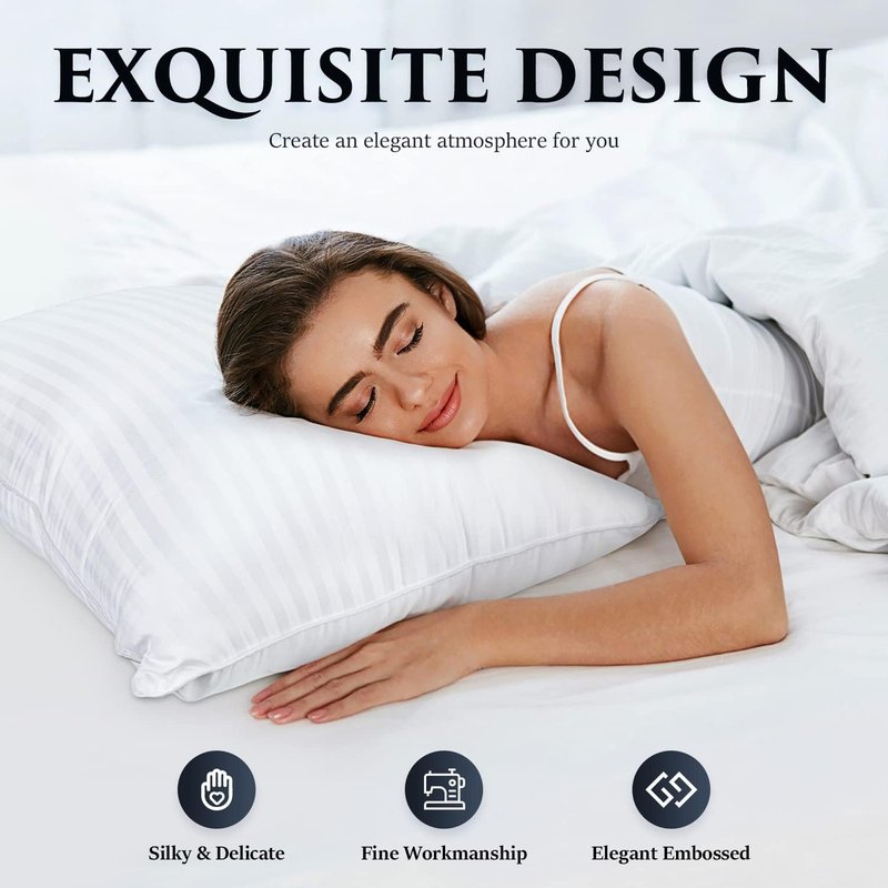 COZSINOOR Queen Size Bed Pillows for Sleeping - Hotel Quality Cooling Microfiber Set of 2 | Skin-Friendly Comfort