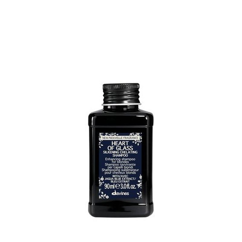 Davines Heart of Glass Shampoo - Enhancing Blue Shampoo for Blonde & Silver Hair | Nourishing Cleanser with Jagua Blue Extract