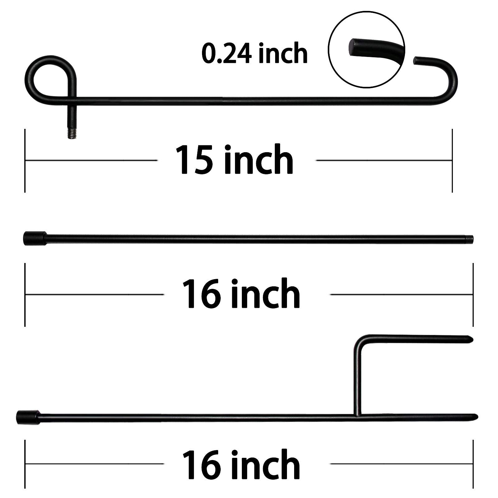 HOOSUN Garden Flag Stand,Premium Garden Flag Holder Pole Metal Powder-Coated Weather-Proof Paint with Graden Flag Clip and Spring Stoppers Without Flag Garden Decorations