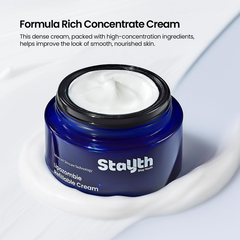 Zombie Reset Cream - Refillable Hydrating Face Moisturizer with Peptides & Liposome | 50ml for Smooth, Radiant Skin