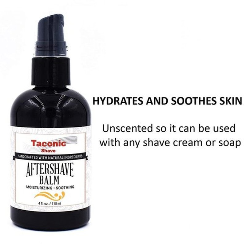 Taconic Shave Aftershave Balm for Men - Alcohol-Free, Unscented Moisturizer for Sensitive Skin - 4 oz