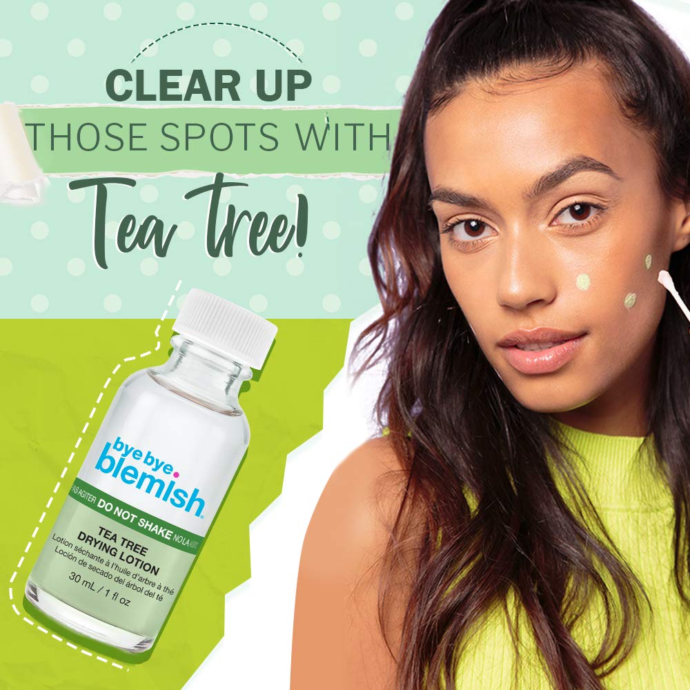 Bye Bye Blemish Tea Tree Drying Lotion – Salicylic Acid Liquid Acne Spot Treatment for Pimples & Blemishes, Fast Acting Formula, 1 fl oz, 1 Pack