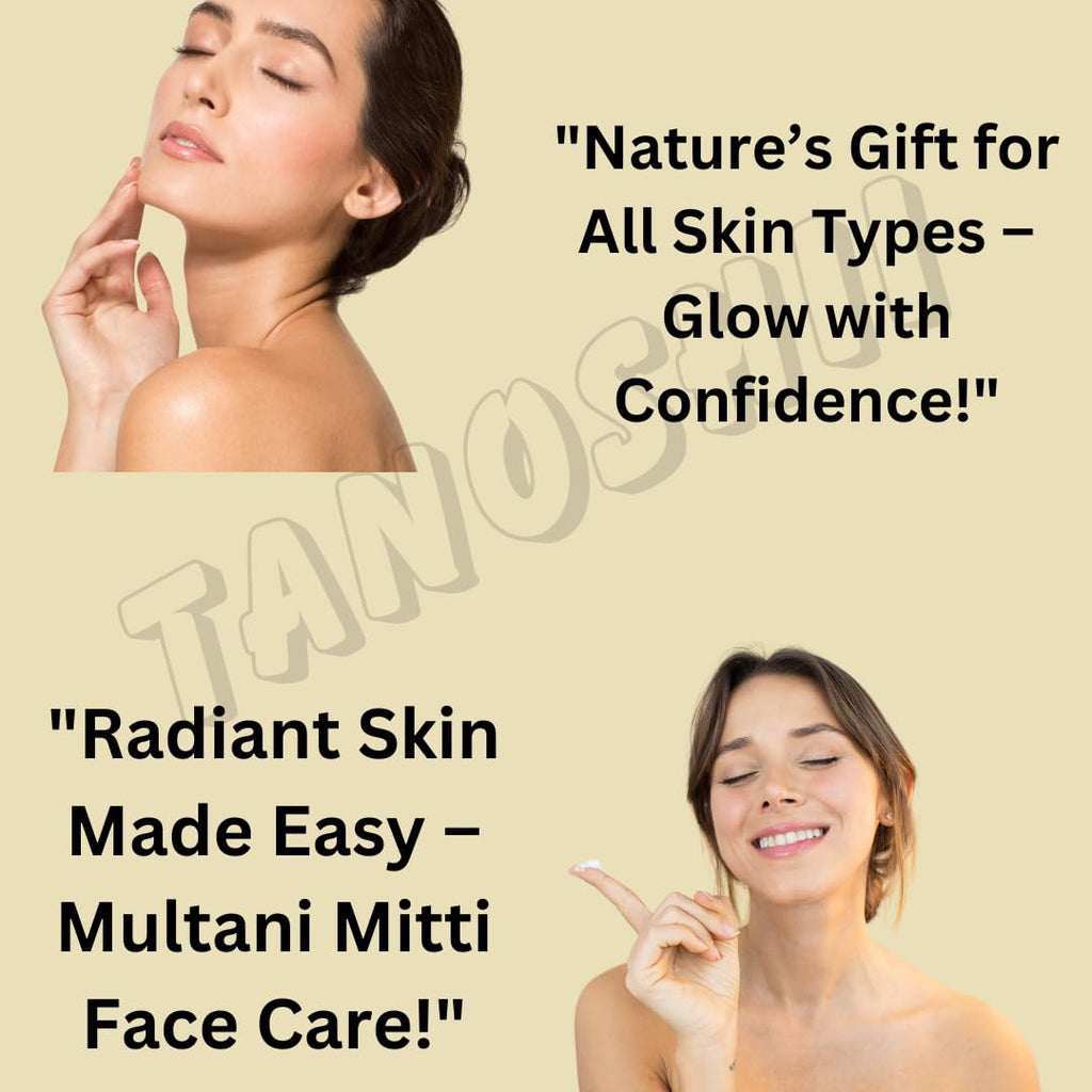 TANOSHII Mountain-Mined Multani Mitti Powder, 100% Natural Clay Face Mask, Pure Mineral Powder