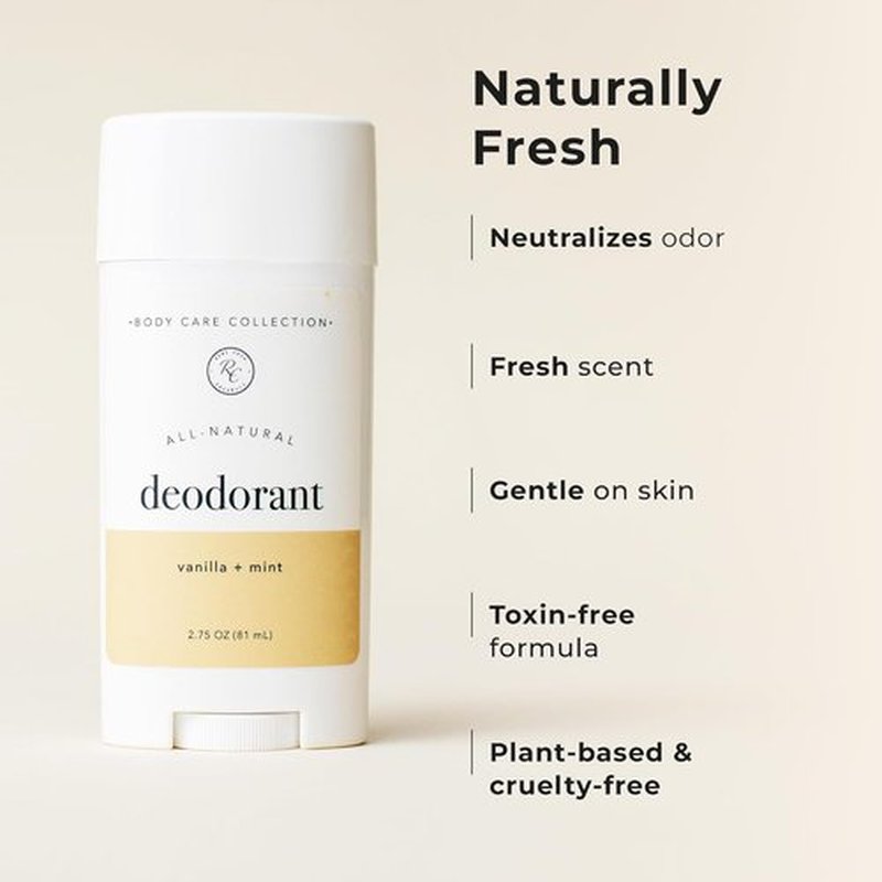 Rowe Casa Organics Vanilla & Mint Deodorant - Refreshing Paraben-Free Stick for Men & Women, 3 oz
