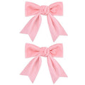 2Pcs Pink Velvet Hair Bows Hair Ribbon Alligator Clips Girls Cute Handmade 4" Big Fall Winter outfits Valentines Wedding Dress Decoration Accessories for Women Toddlers Teens Kids