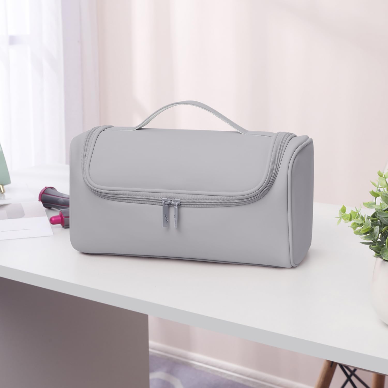 BUBM Padded Storage Travel Bag for Dyson Airwrap Complete Styler, Gray