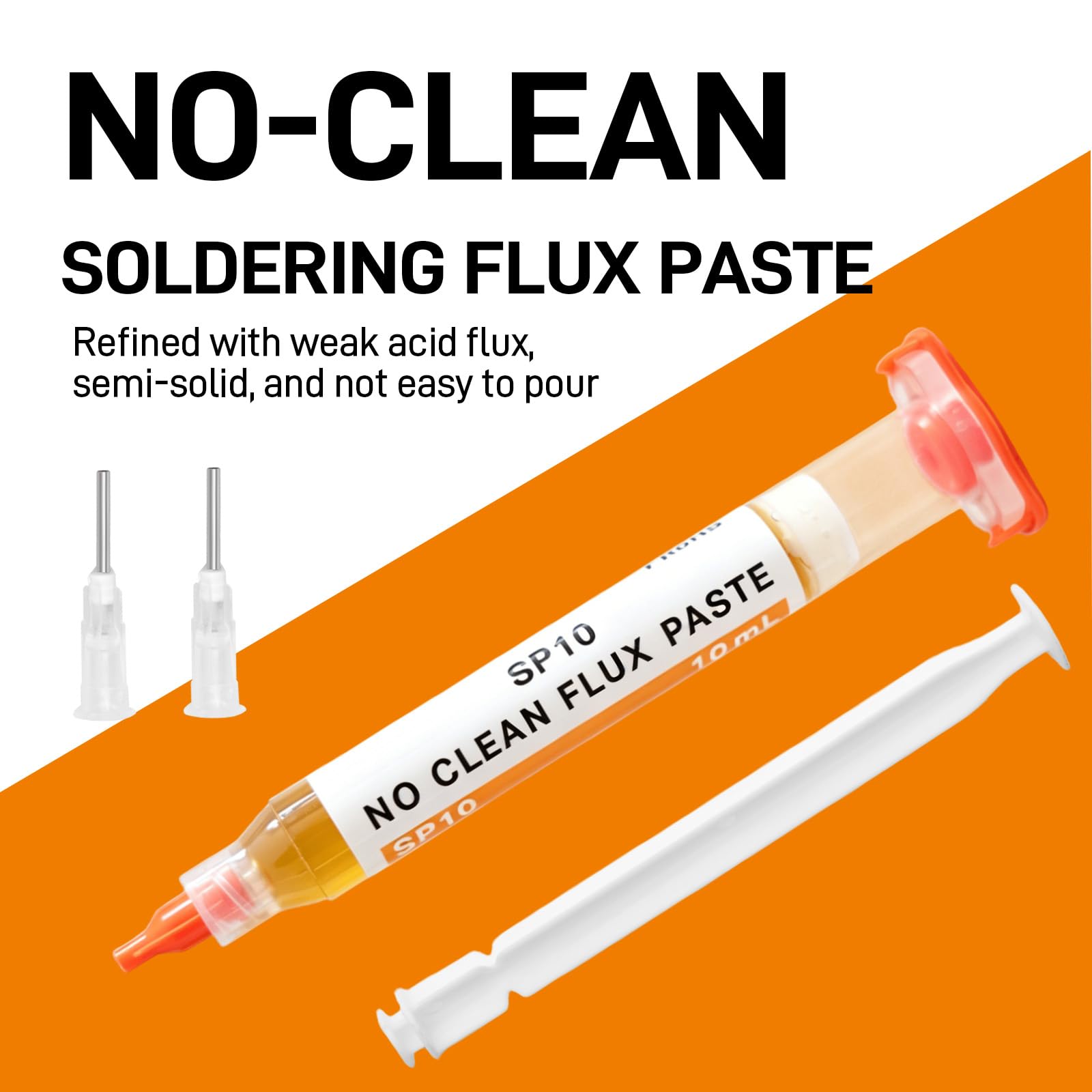 TOWOT 10ft Solder Wick Braid & No-Clean Soldering Flux Paste (10cc) - Desoldering Kit for Electronics Repair, PCB, Circuit Board Rework