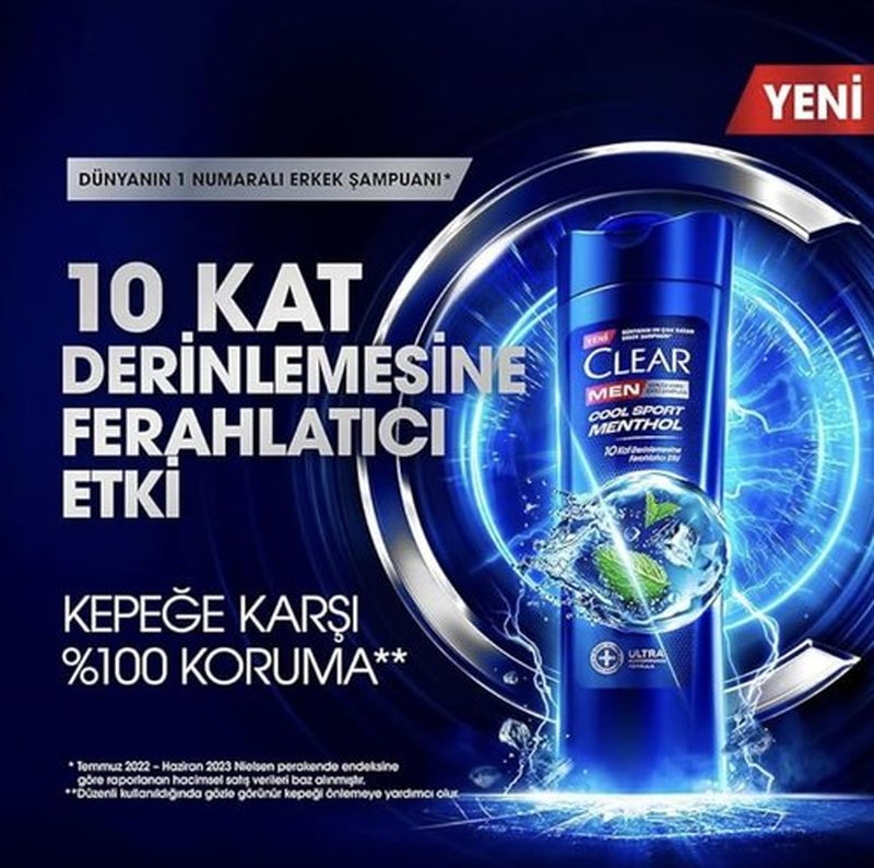 NEW Clear Men Anti-Dandruff Shampoo Cool Sport Menthol Refreshing Menthol Effect 350 ml