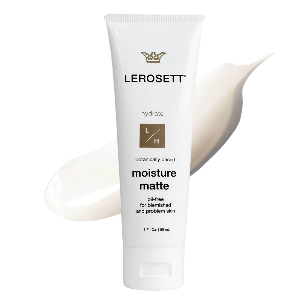 Gunilla Of Sweden LEROSETT Moisture Matte Oil-Free Daily Moisturizer for Acne Prone Skin, Non-Greasy, Lightweight, Non-Comedogenic with Organic Aloe Vera + 5-Herbal Extracts, Vit-C, E 1 oz