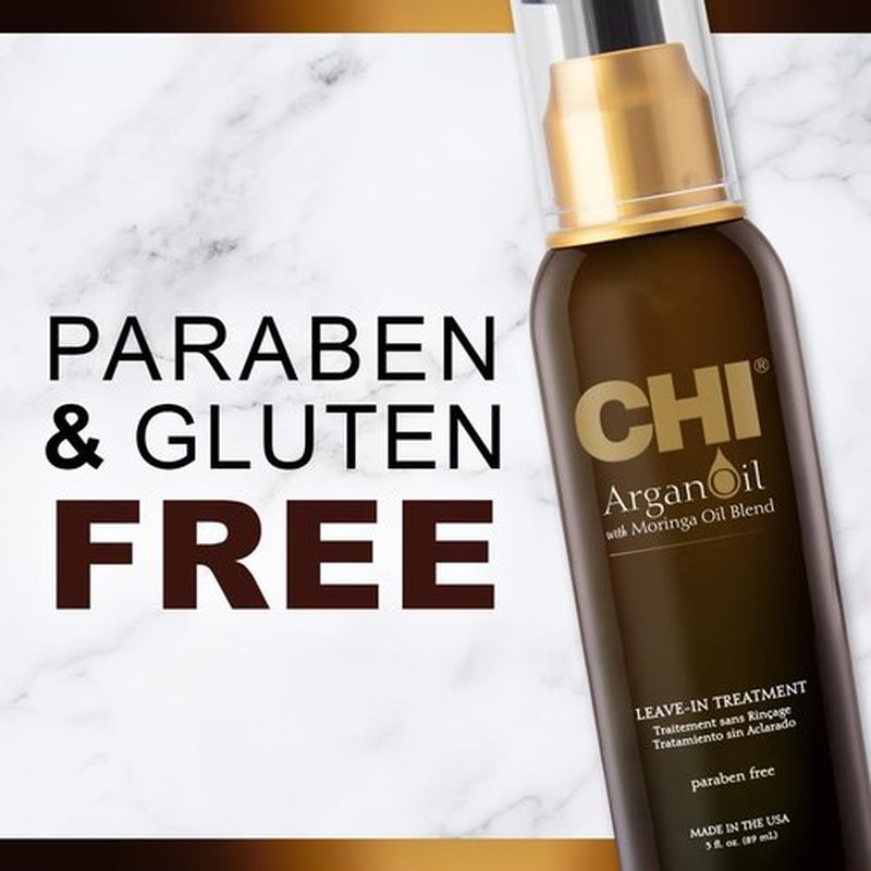 CHI Argan Oil Leave-In Treatment - Lightweight Formula with Moringa Oil for Moisturized Hair | 3 Oz