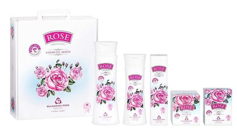 Bulgarian Rose 5-Piece Gift Set | Natural Rose Soap, Body Lotion, Hand Cream & Face Cream