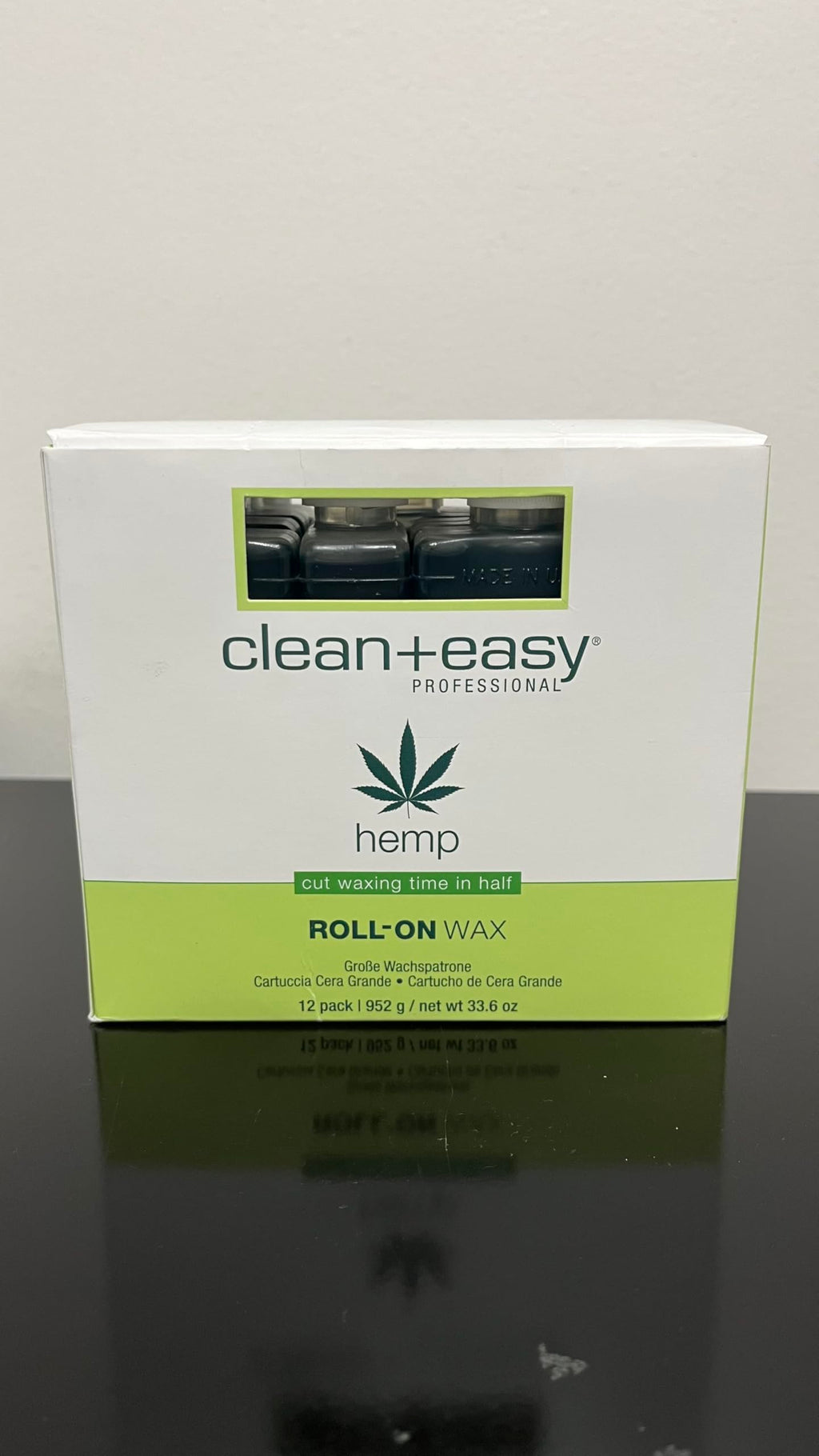 Clean + Easy Hemp Roll On Wax – Large Soft Wax Refill Cartridge for Hair Removal on for Legs, Arms & Body, 12 Pack