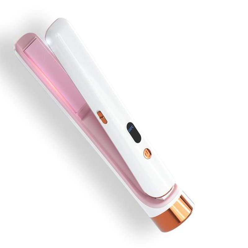 Cordless Hair Straightener Portable Travel Rechargeable Flat Iron, Fast Heating, Adjustable Temperature for Professional Straightening & Curling – Portable and Travel-Friendly (White)