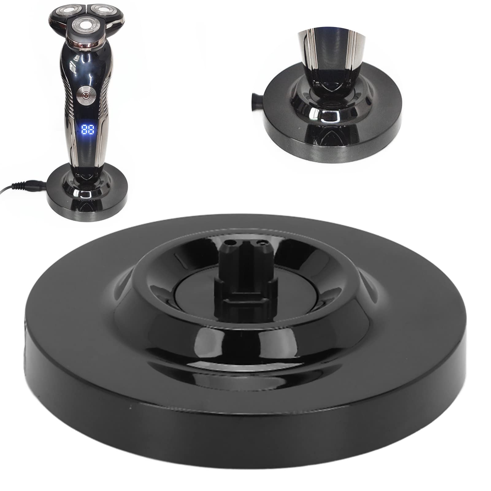Dioche Electric Shaver Charging Stand Round Shape Men's Electric Shaving Razor Charging Base for s5000 6000 7000 s8000 s9000 Black