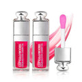 GECOMO 2PCS Hydrating Lip Glow Oil, Lip Oil Gloss Transparent Toot Tinted Nourishing Long Lasting Repairing Lightening Lip Lines (RASPBERRY) 0.2 OZ