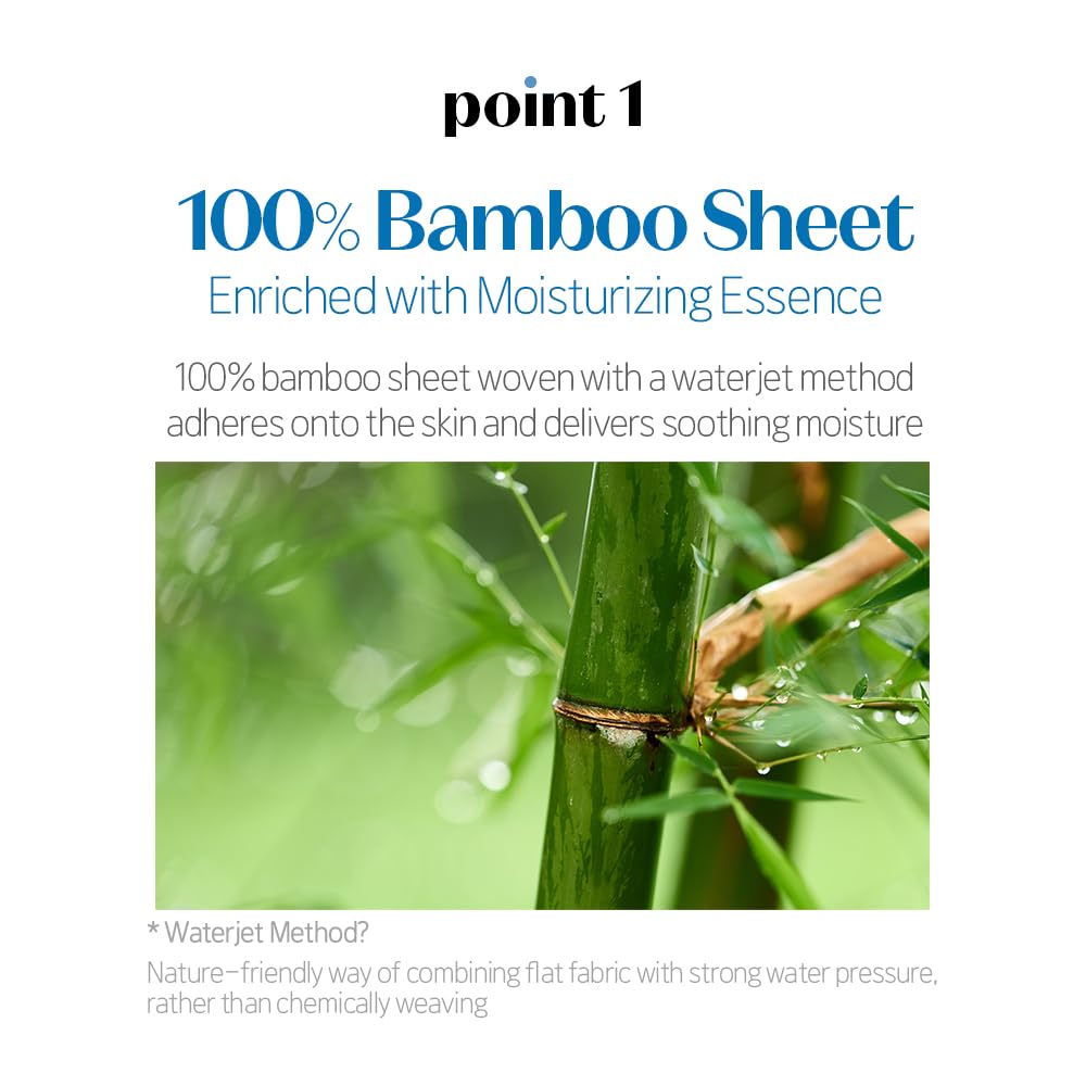 ETUDE SoonJung Sheet Mask Panthensoside (5pcs Pack), 100% Bamboo Sheet, Face Mask, Moisturizer for Sensitive Skin, pH Balanced Formula, Panthenol, Madecassoside, Korean Skin Care, Beauty