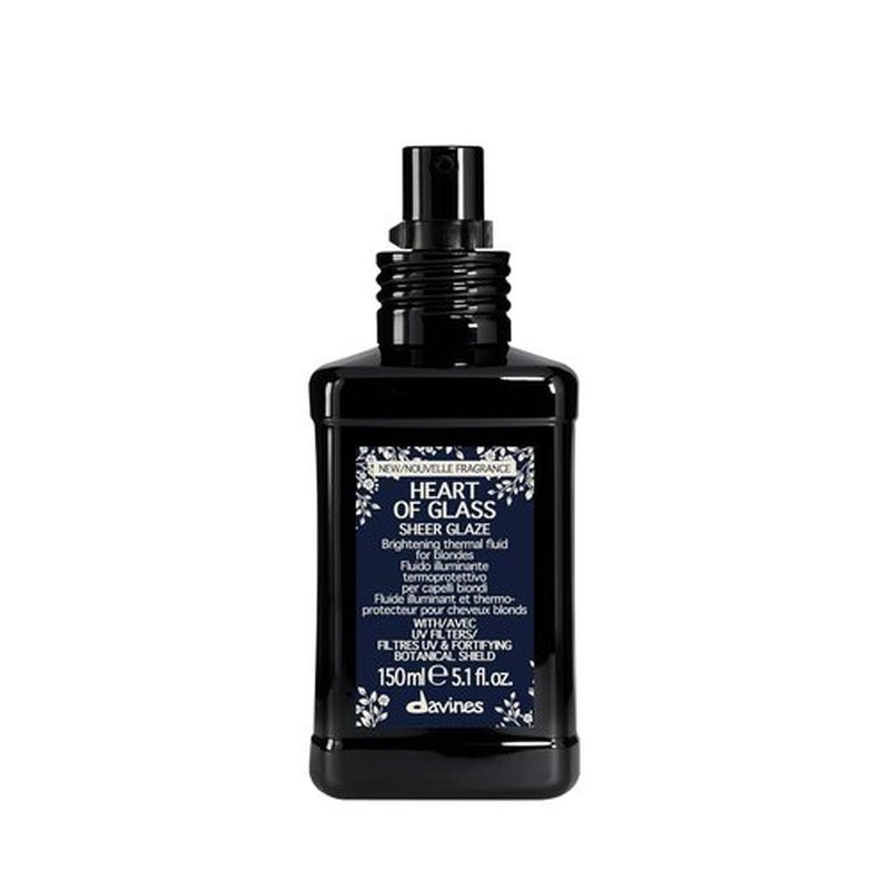 Davines Heart of Glass Sheer Glaze | Brightening Leave-In Fluid for Blonde Hair - Hydrates & Protects from UV/Heat, 5.07 Fl Oz