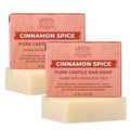 Adams Handmade Soap Cinnamon Spice Pure Castile Bar Soap – 4.5 oz | Vegan, Cold Process, Essential Oils, 84% Organic, Fair Trade, No Additives, USA Made