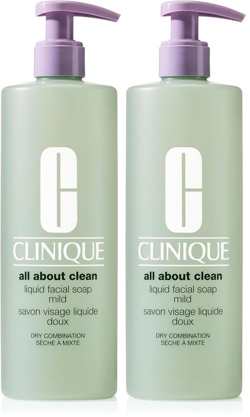 Clinique 3-Step Facial Cleanser - Gentle Face Wash for Dry Combination Skin | 13.5 Fl Oz (Pack of 2)