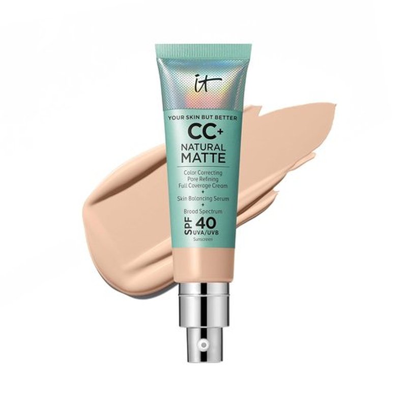 IT Cosmetics CC+ Cream Natural Matte - Full Coverage Foundation With SPF 40 & 16HR Shine Control | 1.08 fl oz