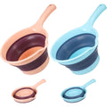 Angoily 2-Pack Folding Water Ladles Multipurpose Collapsible Water Scoop for Kitchen Garden and Household Use Ergonomic Comfortable Grip 10.62X6.29X3.93In
