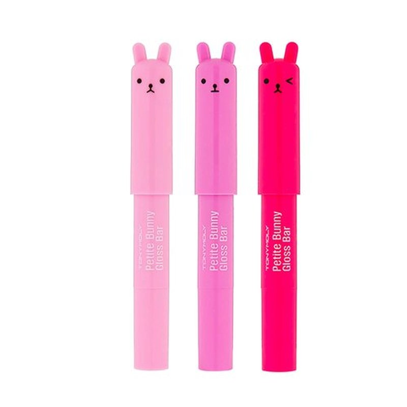 TONYMOLY Petit Bunny Lip Gloss Set - Hydrating Korean Lip Crayons with Vitamin E | 3 Pack for Easter Gifts