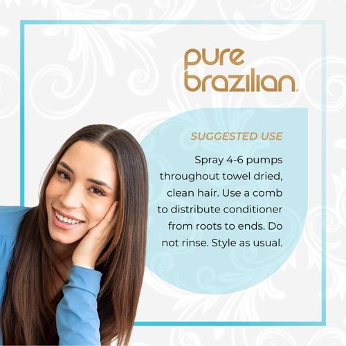 Pure Brazilian Leave-In Conditioner - Nourishing Keratin Hair Treatment for Strength & Fortification | 6.78 Oz