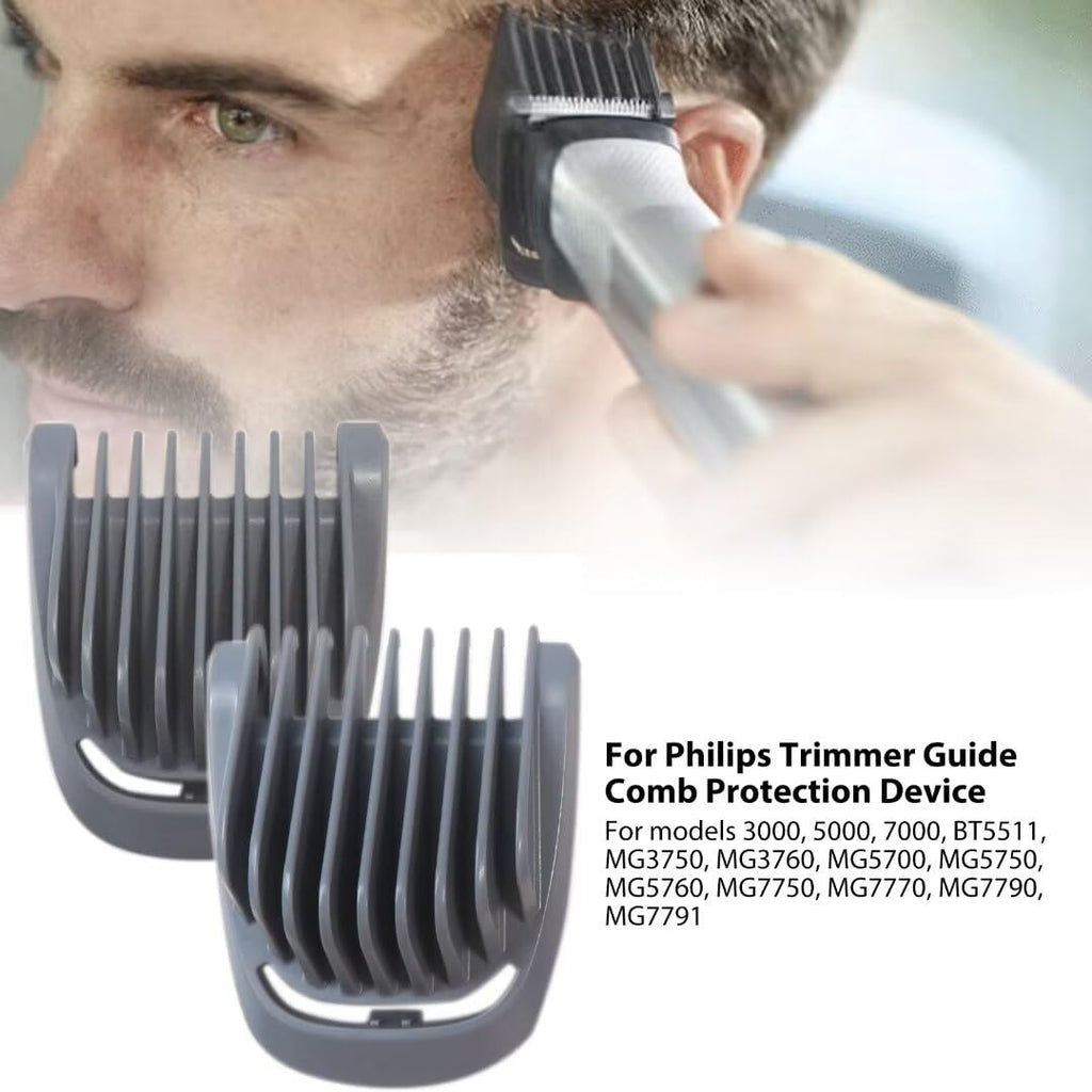 Beard Stubble Blade Guards for Philips Norelco Multigroom Trimmer - New Guide Comb Set for Models 3000, 5000, 7000, BT5511, MG3750, MG3760, MG5700, MG5750, MG5760, MG7750, MG7770, MG7790, MG7791