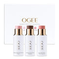 Ogee Radiant Collection Trio | Organic Contour Stick Makeup Set - Bronzer, Blush & Highlighter