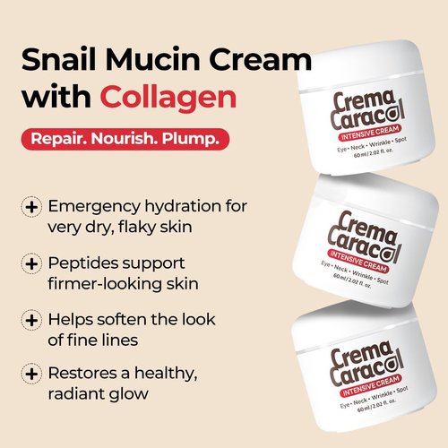 Jaminkyung Intensive Snail Cream with Collagen for Dry, Sensitive Skin, Hydrating & Firming Moisturizer, Barrier Support Cream, Korean Skincare 2.02 fl oz