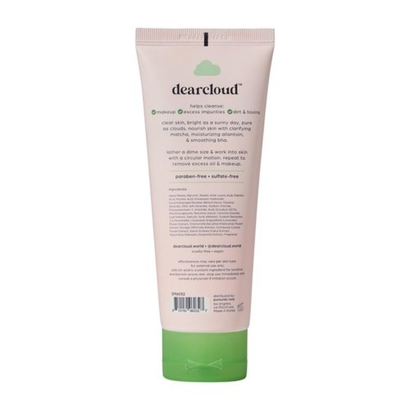 dearcloud Milky Whip Matcha Facial Cleanser – Korean Face Wash with BHA, Allantoin, and Matcha Green Tea (5 fl oz)