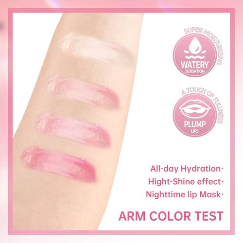 HOSAILY Hydrating Lip Oil & Liner Set - Plumping Gloss with Shiny Glow | Moisturizing Pink Glitter